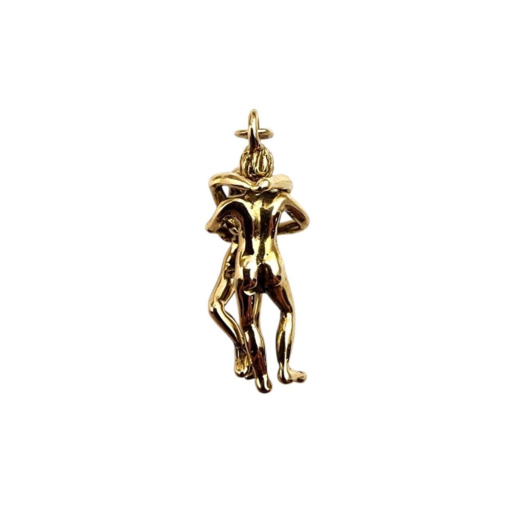 14K Yellow Gold Loving Couple Charm #22338 - Picture 3 of 6